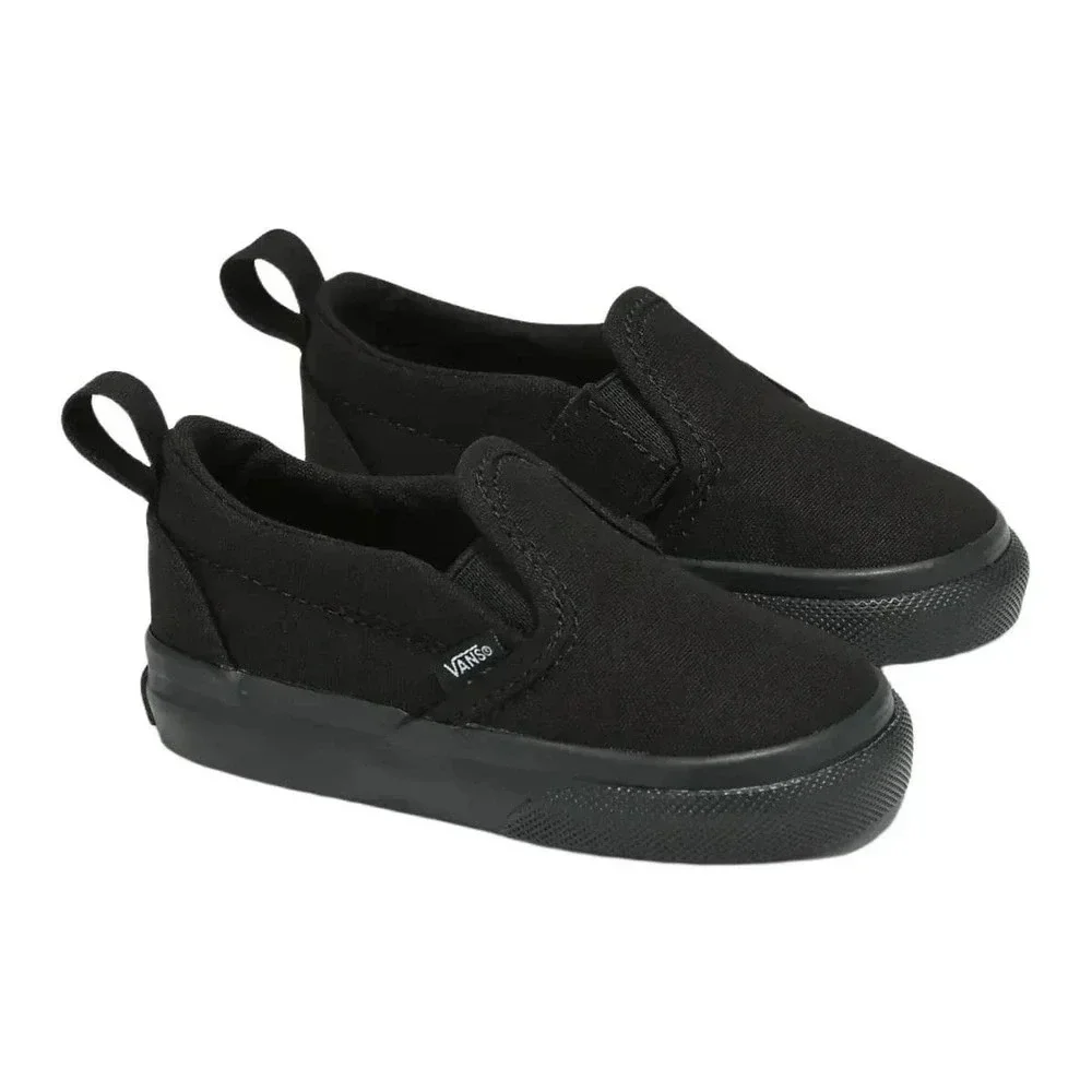 Vans Classic Slip-On Black Canvas Toddler Sneakers Unisex Kids Size‎ 4